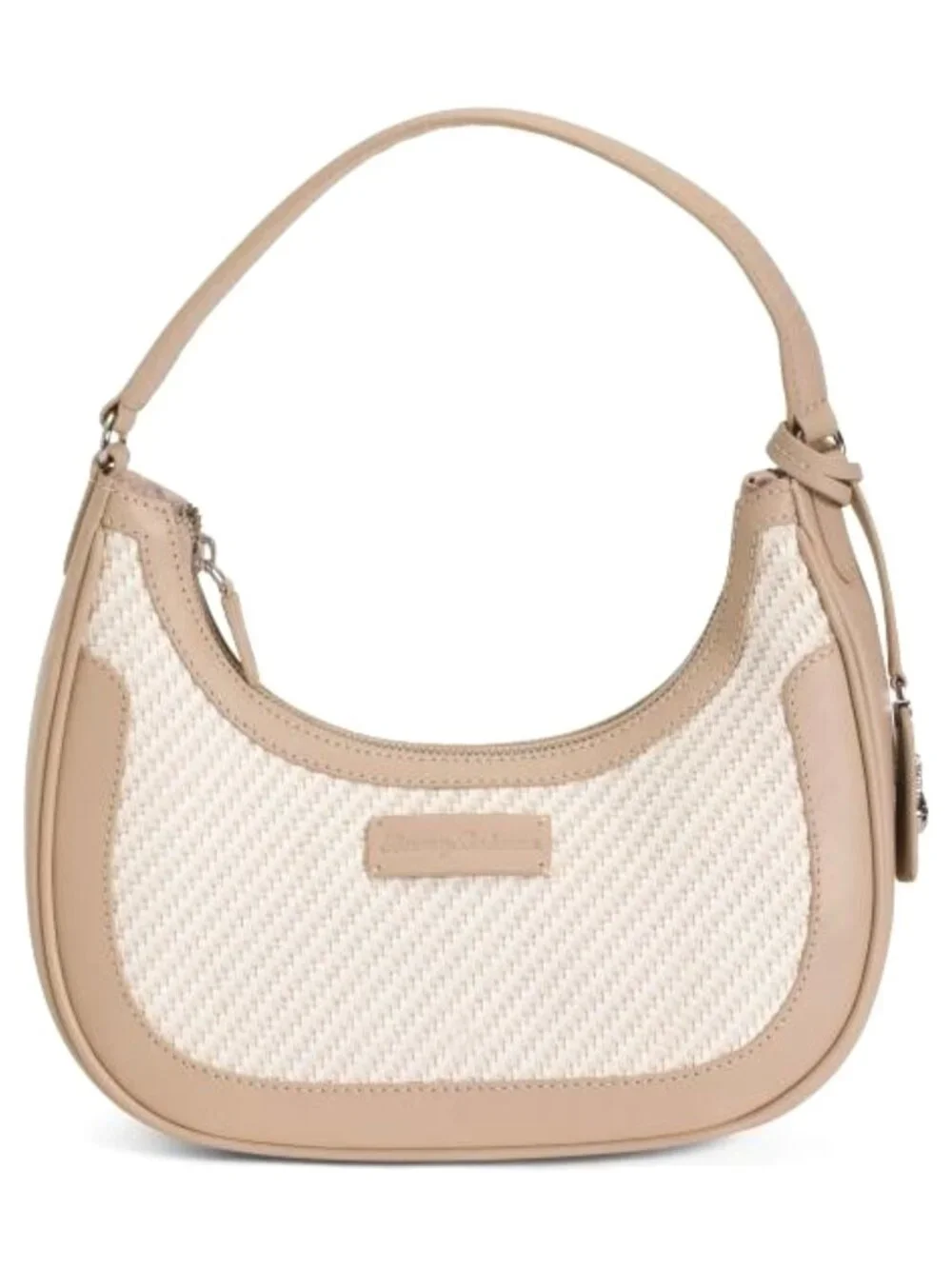 TOMMY BAHAMA Soft Raffia Satchel With Leather Trim